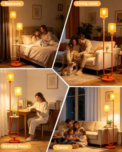 Image of Lightdot Globe Floor Lamp with LED Bulbs Included, Dimmable Floor Lamps,Unique Modern Standing Tall Lamp for Bedroom Living Room /Sofa Beside /Corner Decor-Gold