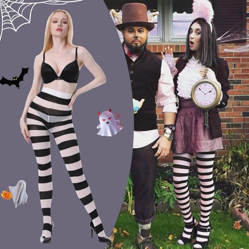 MANZI Horizontal Striped Tights for Women Pack of 22