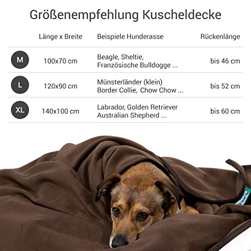 Doctor Bark | kuschelige Hundedecke waschbar bis 95°C, hygienische, weiche Fleecedecke für Sofa und Hundebett, Flauschige Haustierdecke - Made in Germany (L - 120x90 cm/Braun)