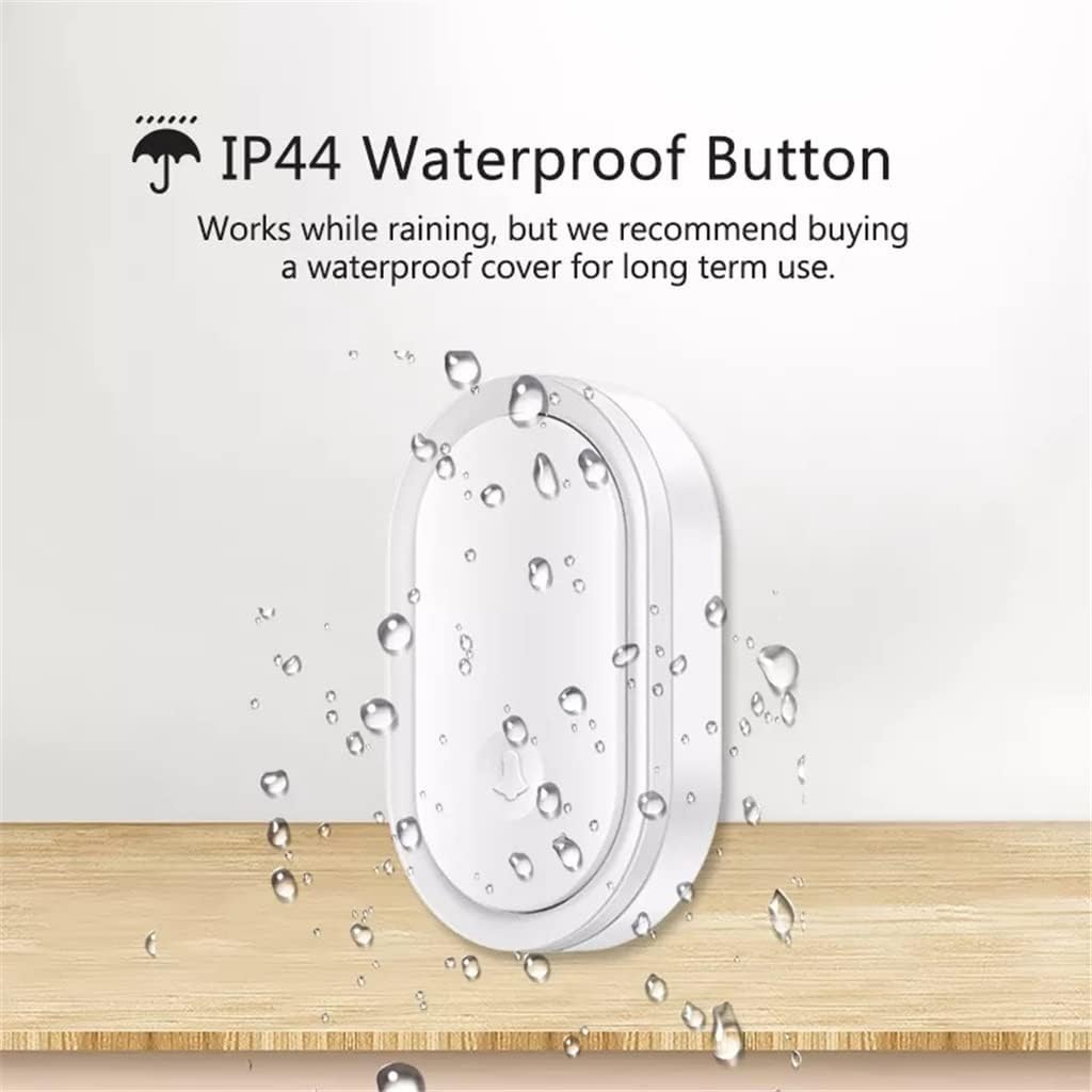 300m Range Home Intelligent LED Door Bell Chime 1 2 Button 1 2 3 Receiver (Color : A, Size : One Size)