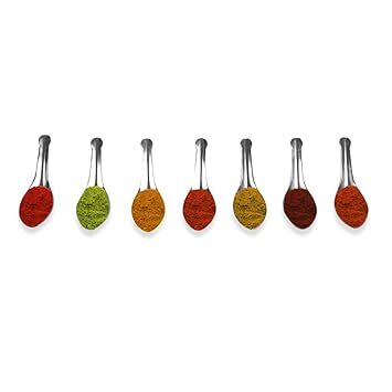 Masala Spoons for Spice Jars Small Size Set Steel Measurement Spoon for Measuring for Kitchen for Green Tea Oil Baking Syrup Medicine Baby Formula 7 Pieces Silver