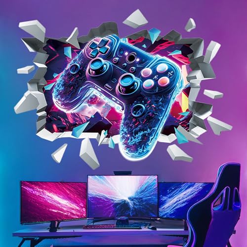 milaosk 3D Pegatinas de Pared Gamer Vinilo Adhesivo Pared Juegos Posters Gaming Videojuegos Pintado Plantas Murales Decorativos Habitacion Gamer Chico Niños Infantiles