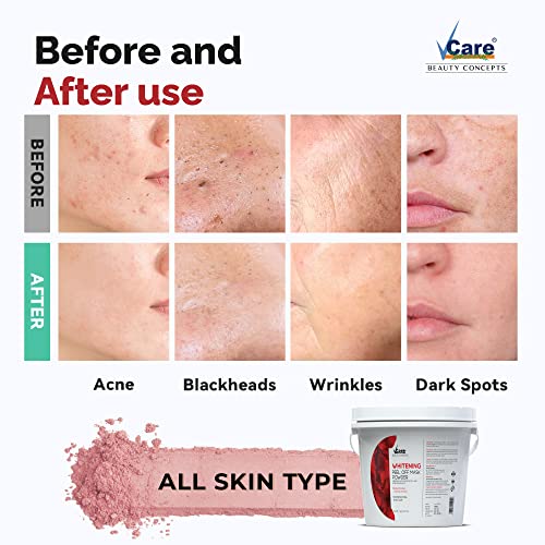 Image of Vcare Jelly Whitening Peel Off Mask For Facials Skincare |Face Mask Powder 1Kgs - Facial Skin Care Product for Women Smoothing, Moisturizing, Cleansing and Refreshing.