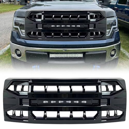MEGAIE Glossy Black Front Bumper Grille