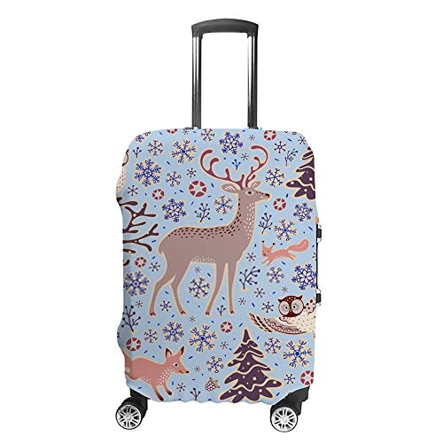 Housse de protection pour bagages motif animaux de la forêt - Élastique taille M