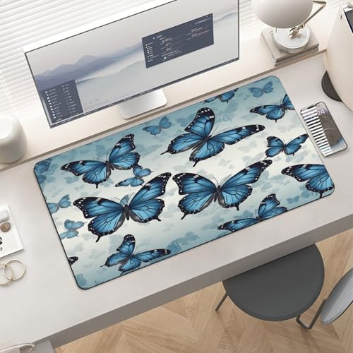 Blue Butterfly Desk Pad protector de escritorio impermeable miniatura 6