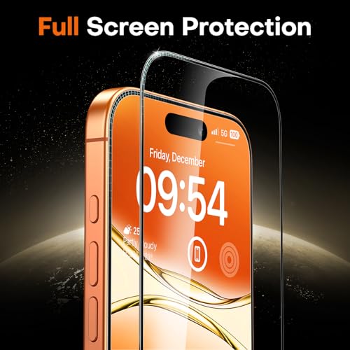 Image of TOCOL for iPhone 17 Pro Screen Protector /iPhone 16 Pro Sceen Protector 6.3 Inch 9H Hardness Military Grade Shatterproof HD Tempered Glass for Full Coverage Protection 2 Pack