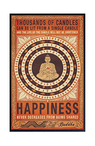 Christ-EZ Thousands of Candles Buddha Happiness Quote Motivational Cool Wall Decor Art Print Poster - Matte Poster Frameless Gift 12 x 18 inch(30cm x 46cm)-S-GZ044