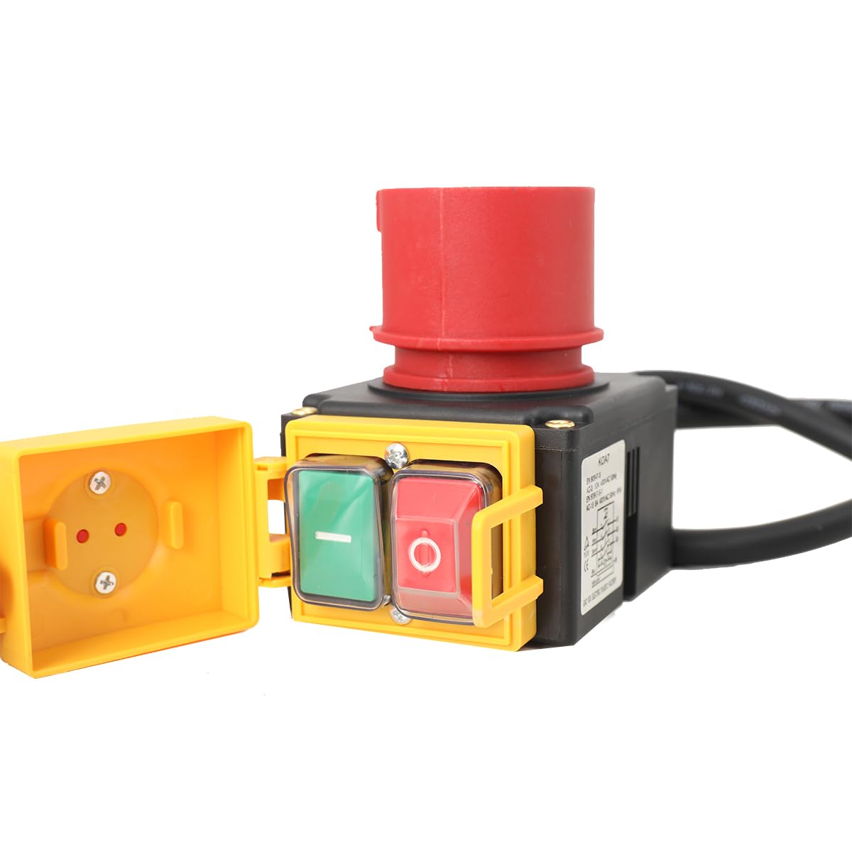 Schalter Stecker mit CEE-Stecker 400V für Holzspalter, Schalter- Stecker Kombination 400V mit Phasenwender