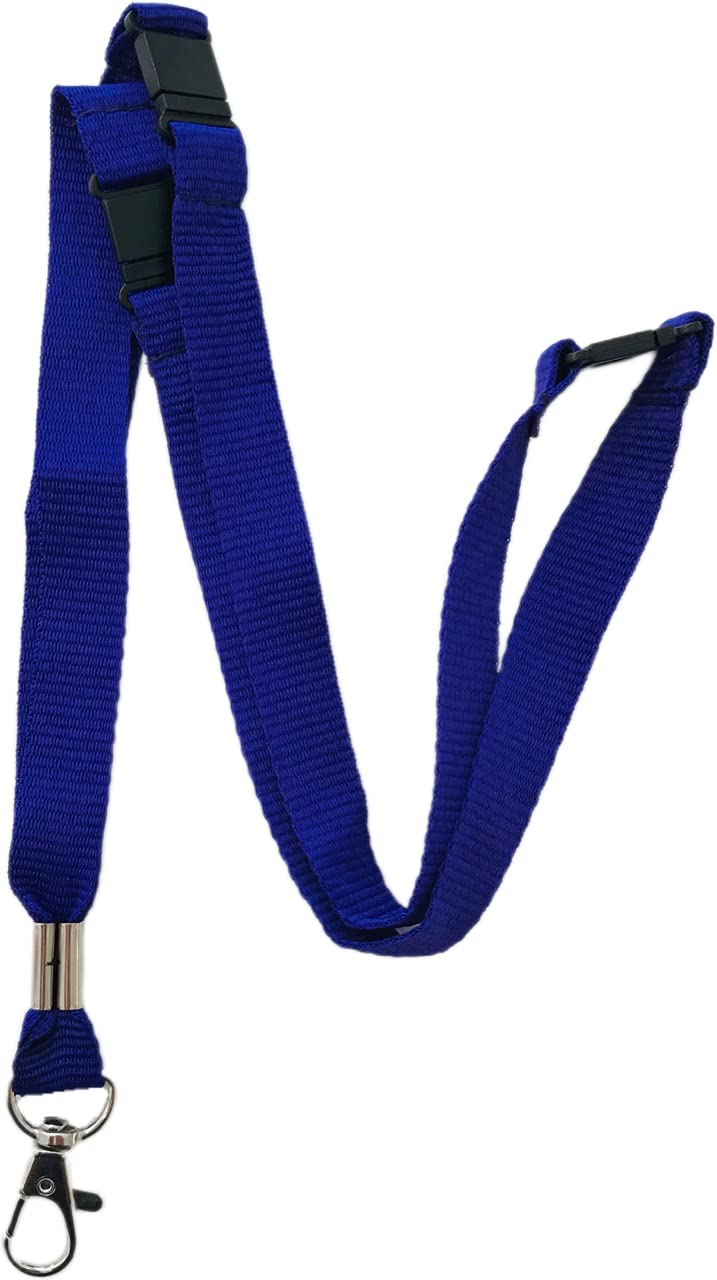 PAC Supplies Global 15mm Colourful Neck Lanyard With 3 Point (Triple) Safety Breakaway (Purple, 10 Lanyards)