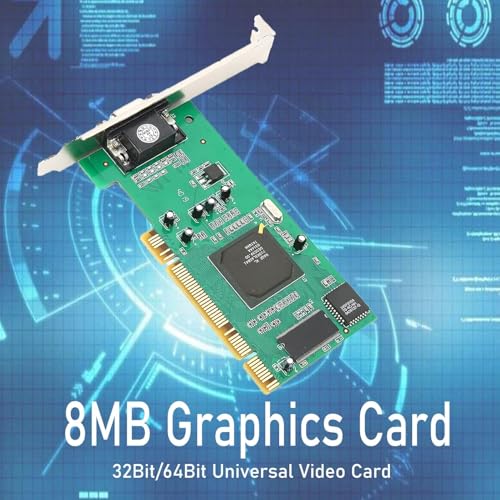 Image of PremiumAV PCI VGA Graphics Card - Legacy Video Display Adapter with VGA Output for Desktop PC - High-Resolution PCI Interface for Dual Monitor Support & Basic Display Applications