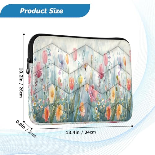 Funda para portátil 13-14 pulgadas impermeable con diseño de flores miniatura 3