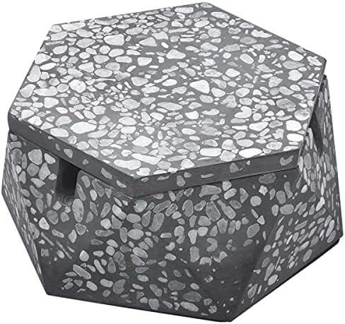 FREELOVE Concrete Ashtray with Lid & Stainless Steel Ashtrays for Cigarettes, Accelerated Cement Ash Tray Raw Weed Smoking Holders Indoor Outdoor Patio Home Office Cool Geometry Decor, Stone Grey A
