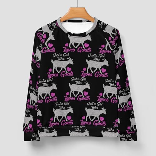 Just A Girl Who Loves Goats Men's Crewneck Sweatshirt Pullover Long Sleeve Casual Tops3