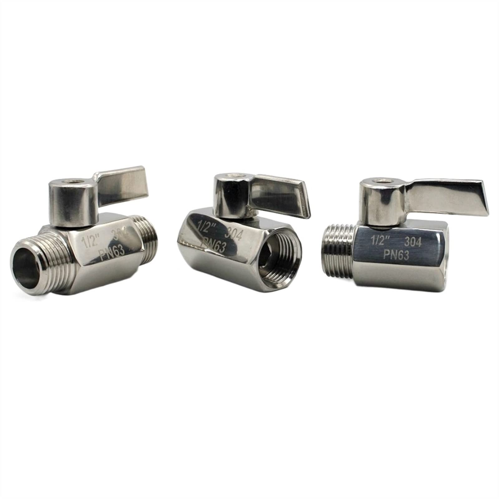 Gjgfjghk Women's 1 304/316 Stainless Steel Ball Valve /8 /4 3/8 /2 3/4 / Bsp Npt Male Thread For Water Oil 2 Way Ball Valve For Gas, Oil, Liquid, Water(1",Bsp_ss304_male )
