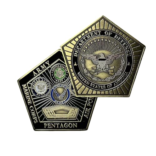 Pentagon Challenge Coin Department of Defense Military Challenge Coin Honors All Branches Collectible Pentagon Department of Defense Challenge Coins for Veterans, Military Gifts & Display (Pentagon)