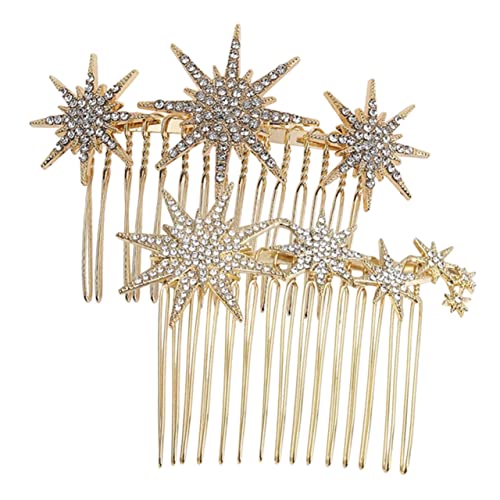 Beatifufu 2個水?ヘアコーム 髪飾り 結婚式用 リンストーンデザイン ヘアク