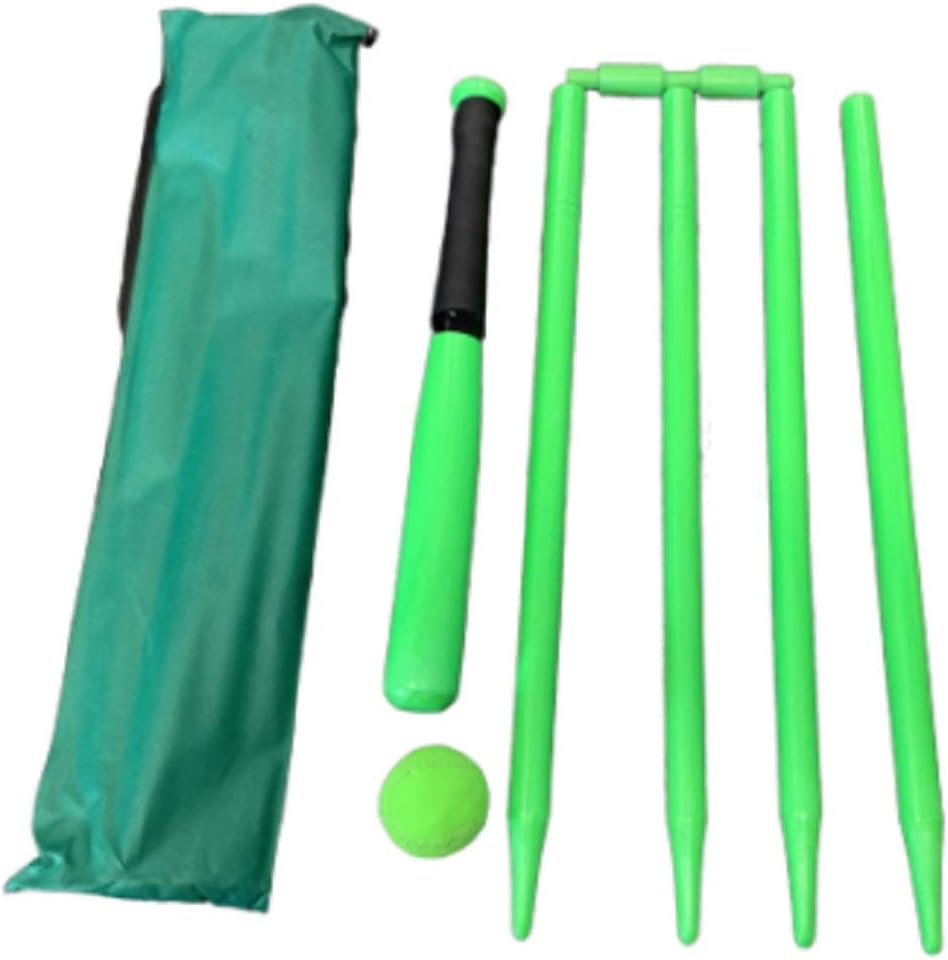 ND Sports 6Piece Wooden Rounders Set and Carry Bag, Green, One Size