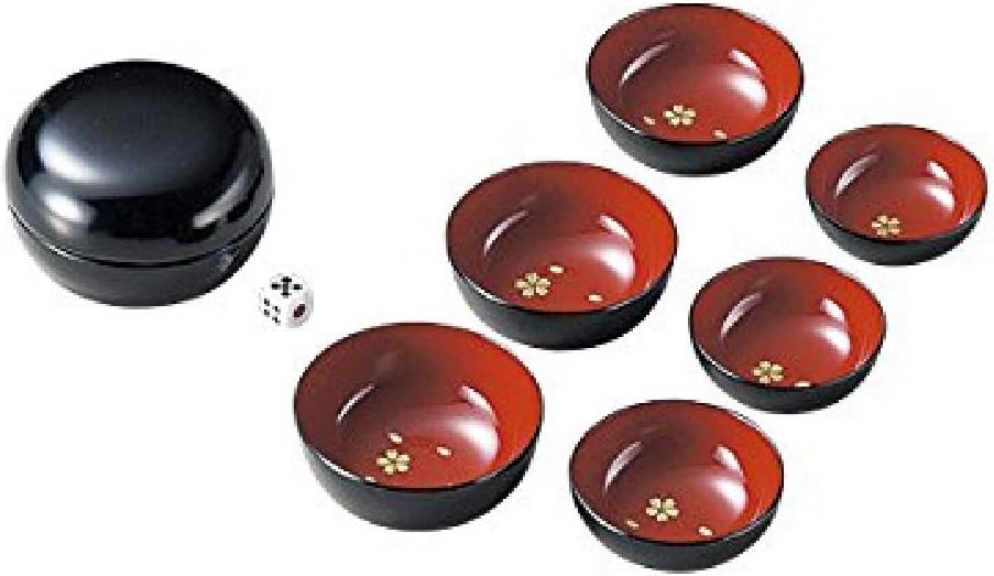 越前塗 越前漆器 桜蒔絵 宴遊盃 黒内朱 サイズ 約85&phi;&times;58mm 材質 木合（木粉と樹脂の合成加工品）、漆塗、手塗り