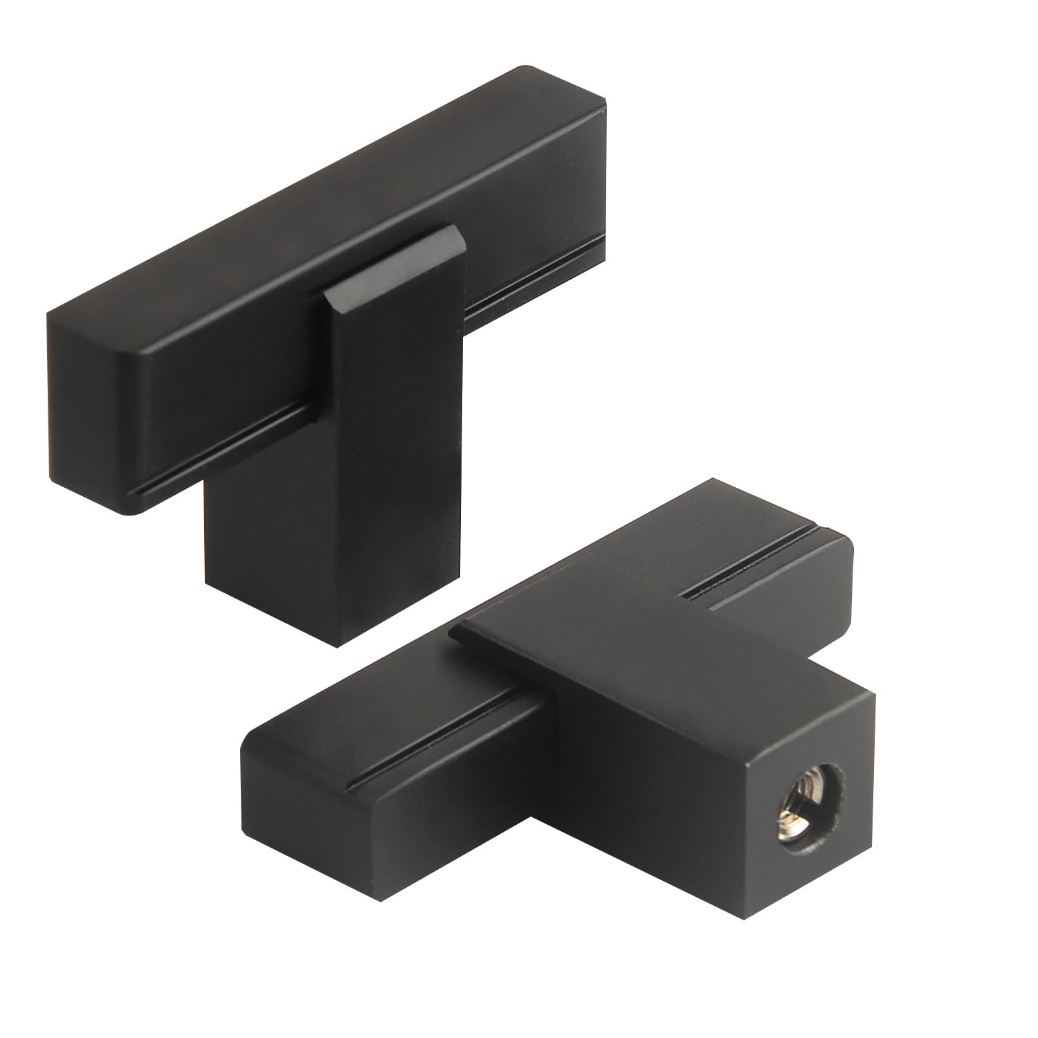 funifiti Adjustable Cabinet Drawer Pulls, Modern Square Bar Handles, 12 Inches Length, 3 Inches Width, Black and Brushed Nickel Finish, with Installation Hardware (8, Black, Single Hole)