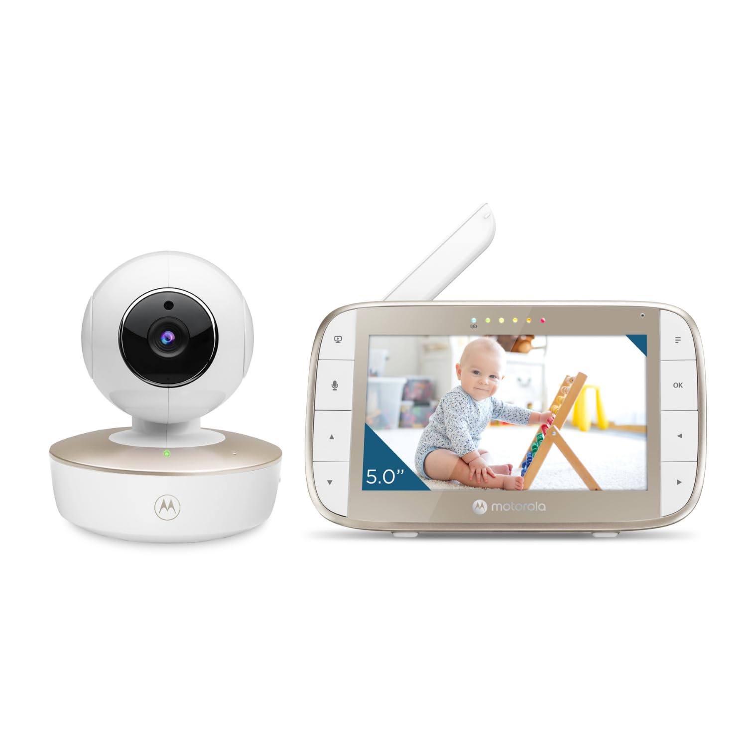 Motorola Babyphone VM50G 5" – Nachtsicht – Temperaturmesser – Kamera – 2000 mAh Akku – Fernschwenken, neigen und Digitalzoom