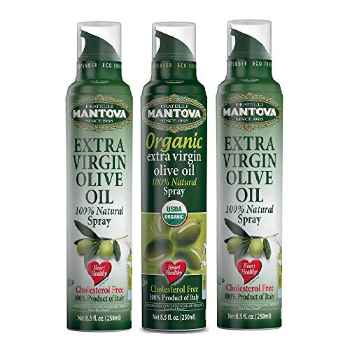 Mantova Extra Virgin Olive Oil Spray Set - Organic Extra Virgin Olive Oil Spray | 100% Extra Virgin Olive Oil Spray - Product Of Italy, 3 Count, 8 Fl Oz