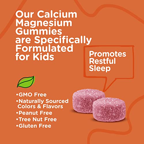 Kids Calcium Magnesium Gummies With Vitamin D3 - Supports Bone Health - Immune Support - Energy And Muscle Function - Dietary Vitamin Supplements, Great Tasting Fruity Chewable Gummy Chews #TOP4