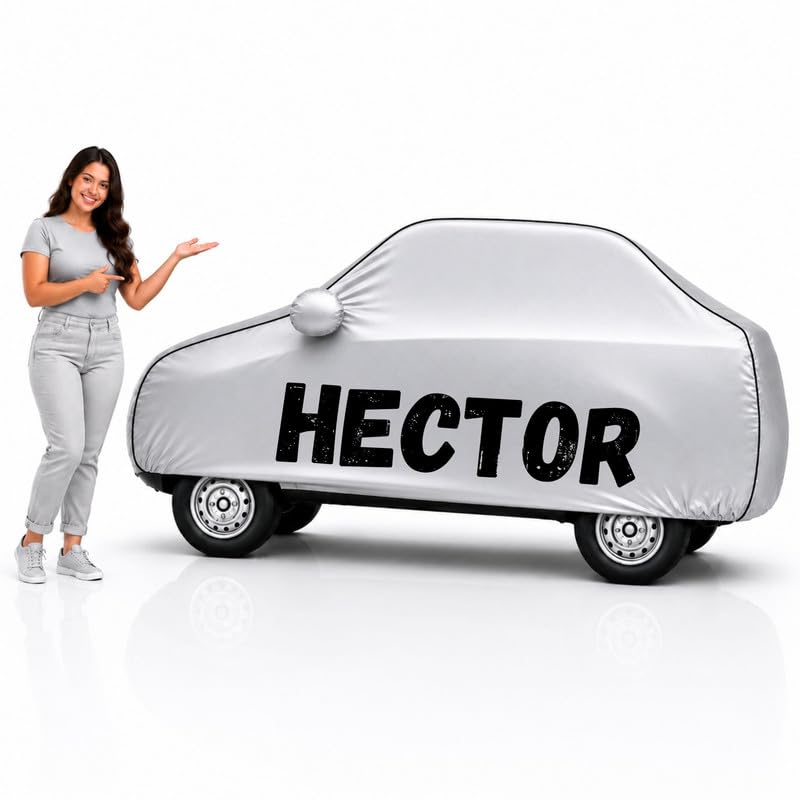 Image of Long-Life 100% Waterproof Hector Car Body Cover for Dust & Rain, Compatible with All Models of Hector Car Cover, Comes with Bird Droppings, Scratch, UV and Paint Protection - Silver