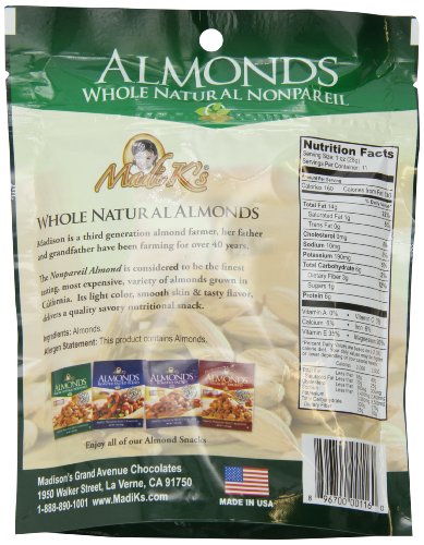 Madi K's Whole Natural Almonds, 11-Ounce Pouches (Pack Of 4) #TOP1