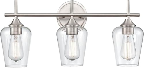 Millennium Lighting Ashford - Lámpara de tocador de 3 luces en níquel cepillado