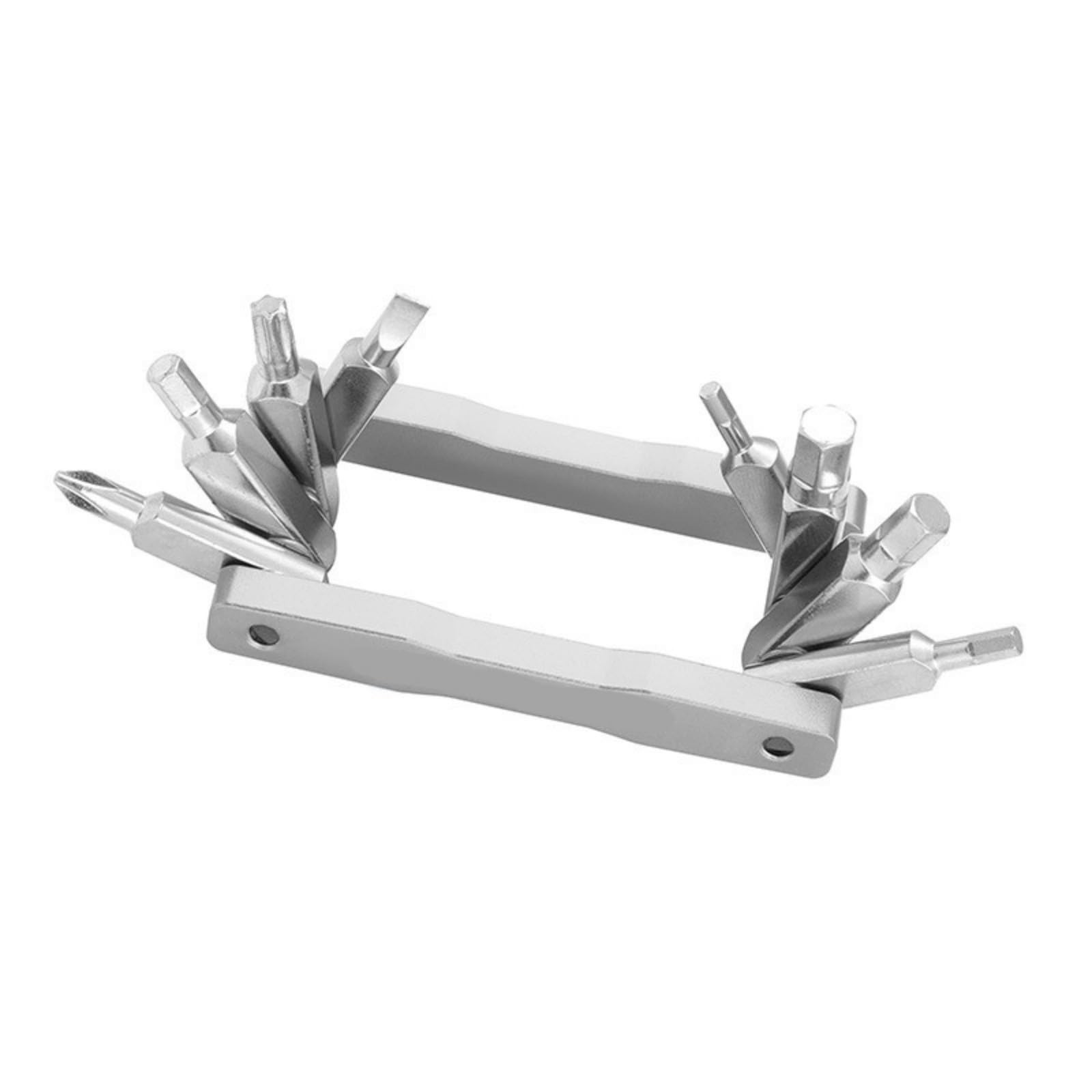 Pffiocix Silver Portable Cycling Tool Folding Bicycle Repair With Star Driver Wrench For Modification Lightweight Bicycle Maintenance