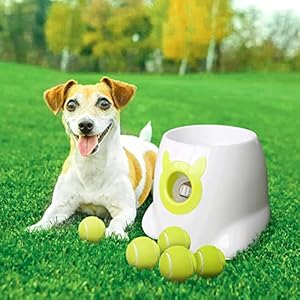 YEEGO-DIRECT-Ball-Launcher-for-Dogs-Automatic-Dog-Ball-Launcher-with-5-Tennis-Ball-Interactive-Dog-Toys-Pet-Ball-Indoor-Thrower-Machine Interactive Dog Toys with 5 Tennis Balls
