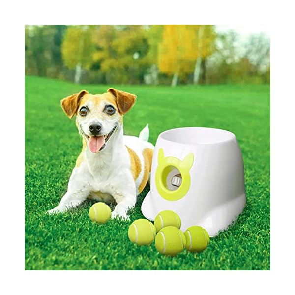 YEEGO-DIRECT-Ball-Launcher-for-Dogs-Automatic-Dog-Ball-Launcher-with-5-Tennis-Ball-Interactive-Dog-Toys-Pet-Ball-Indoor-Thrower-Machine Interactive Dog Toys with 5 Tennis Balls