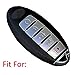 2Pcs Keyless4U 5 Buttons Key Fob Silicone Remote Cover Case Jacket Holder Protector for Nissan Altima Maxima Armada Murano Rogue Sedan Pathfinder (Black)