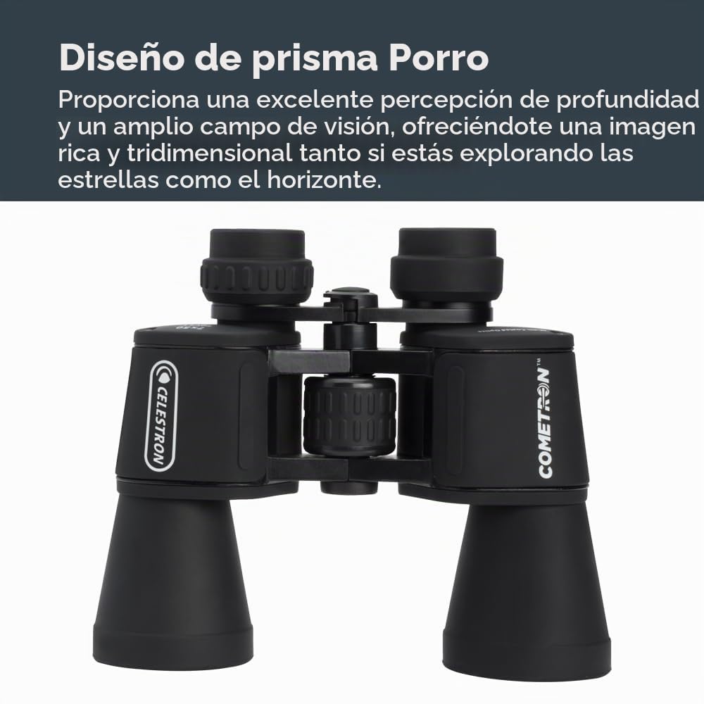 Celestron 71198 Cometron 7x50: prismáticos con prisma Porro, negro