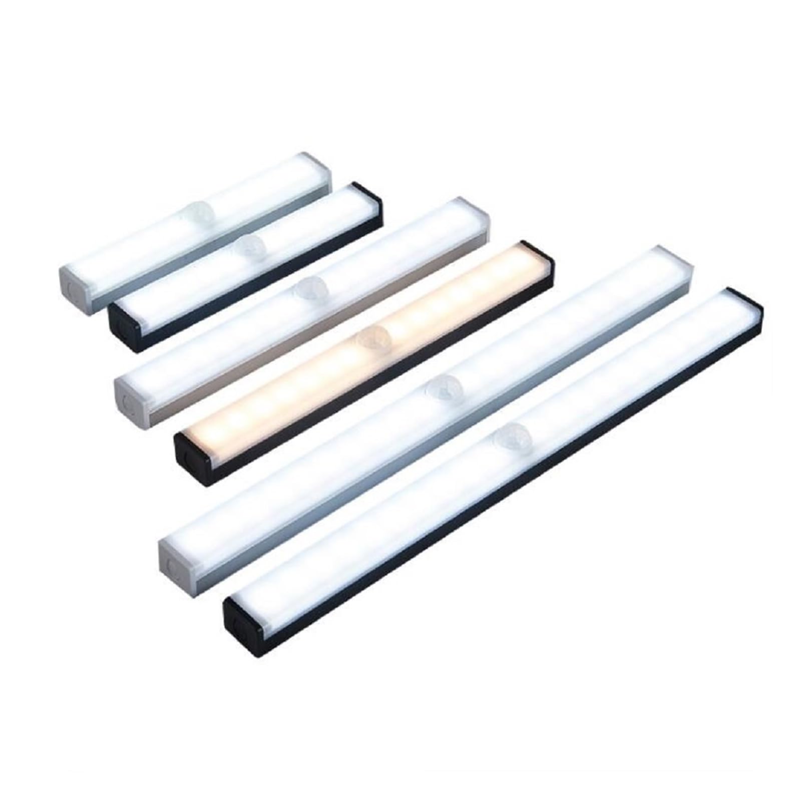 6/10/14/20/34Leds PIR Motion Sensor Licht USB Aufladbare LED Unter Schrank Lampe Treppen Küche Kleiderschrank Betten Bewegungsmelder(Sliver Shell,WARM WHITE_50CM)