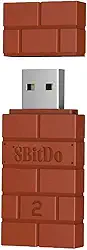 8Bitdo Adaptador 2 controles USB sem fio para Windows, Mac e Raspberry Pi, compatível com Xbox Series X e S, controle Bluetooth Xbox One, PS5/PS4/PS3 (marrom)