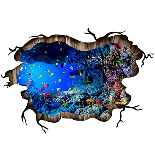 Vinilo decorativo 3D Mundo submarino adhesivo para pared