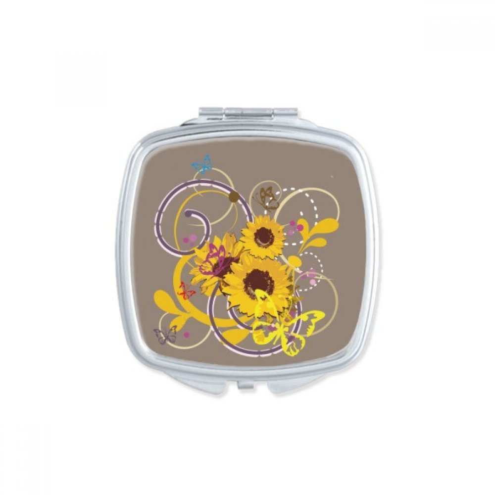 Miroir compact portable mignon motif tournesol, une idée cadeau unique