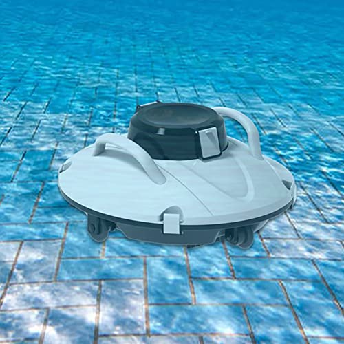 Cleaner de piscina automática inalámbrica, tiempo de ejecución de 90 minutos, para una piscina plana de hasta 550 pies cuadrados, robot de limpiador de piscinas, aspiradora automática para la piscina
