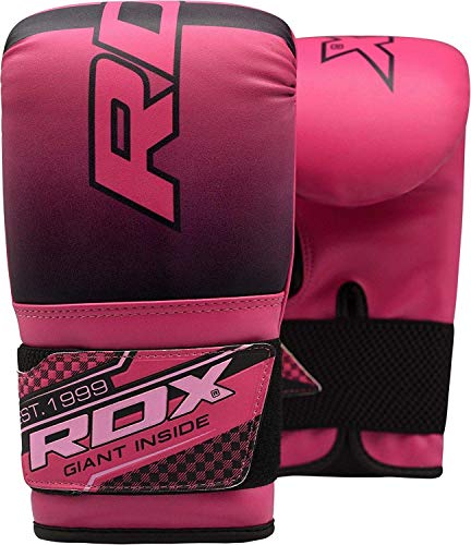RDX Ladies Boxing Gloves Gel Bag Mitts Grappling Punch MMA Punching Mitts Kickboxing Womens Pink Sparring Muay Thai Martial Arts
