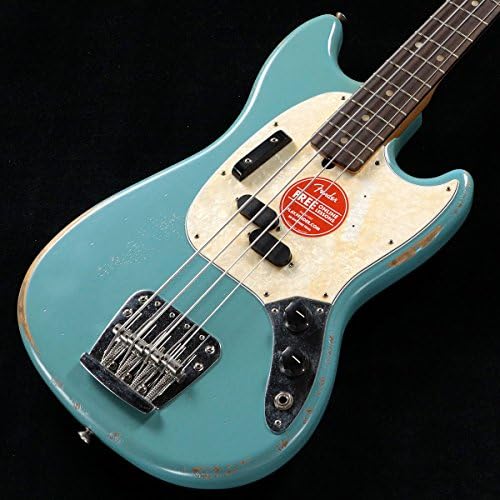 Amazon.com: Fender JMJ Road Worn Mustang Bass, Faded Daphne Blue 