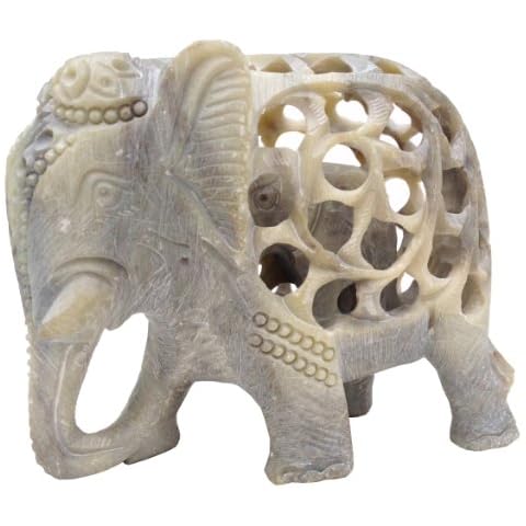Souvnear Soap Mom Tummy Statue/Sculpture-Impossible Stone Art 5" Soapstone Collectible Figurine of Mother Elephant with Baby, one size, sand Cover