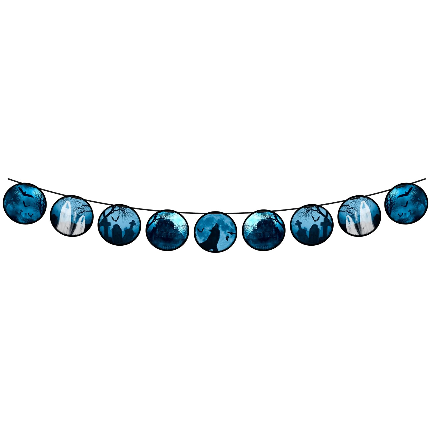 amscan 9916720 Haunted Forest Paper Garland, 17 cm x 200 cm, Multi
