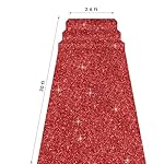 Glitter Carpet Runner for Party 2.6 X 30 ft Glitter Non-Woven Fabric, Carpet Rug for Event, Aisle Runway Runner for Wedding Ceremony, Movie Theme Party Decorations (Glitter Red, 2.6FTx30FT) - Image 3