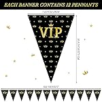 Faccito 5 Pieces 49 ft VIP Pennant Banners Movie Night Decorations VIP Party Triangle Banner Flags Movie Night Bunting for Red Carpet 1920s Theme Party Supplies - Image 2