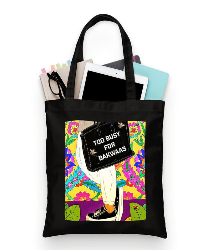 Image of Large Canvas Tote Bag with Zip | Women's Printed 15kg Eco-Friendly Carry Bag