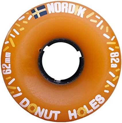 NordikDonut Holes 62mm 82a Orange Longboard Wheels - Set of 4