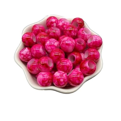 Jinfeuge 11 20/30Pcs Big Hole Round Acrylic Beads,12X10mm Loose Beads For Diy Jewelry Making Diy Accessory/11/12Mm 30Pcs