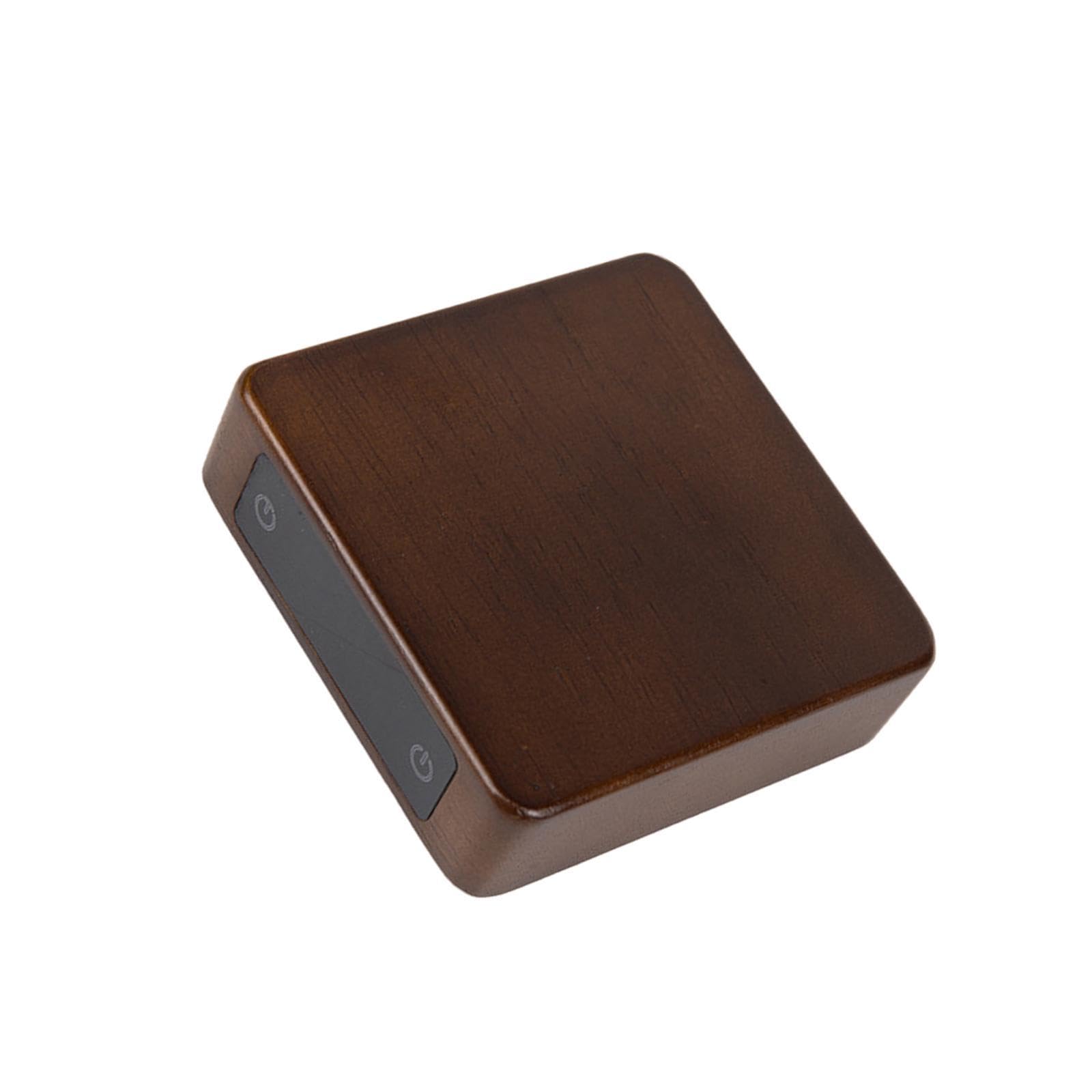 Qianly Digital de Bolsillo, Minibalanza de Madera de 500 G/0,1 G, Electrónica Portátil de Alta Precisión, para Alimentos, Par, Marrón Oscuro, Individual